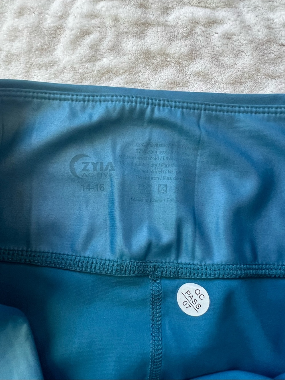 NWT Zyia Metallic Ocean Light n Tight High-Waist 7/8 Active Leggings |Size 14-16 - Picture 5 of 9